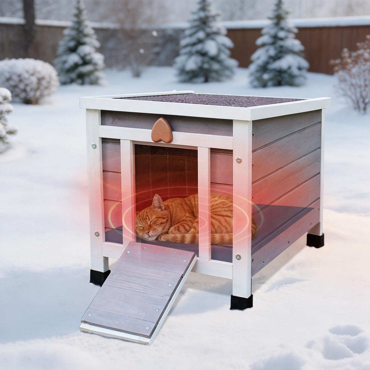Insulated Outdoor Cat House with Liner Z713246