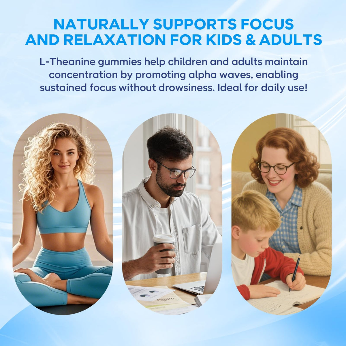 L-Theanine Gummies with Ashwagandha, GABA, 5-HTP, Magnesium Glycinate, Raspberry, 60 Count R93178