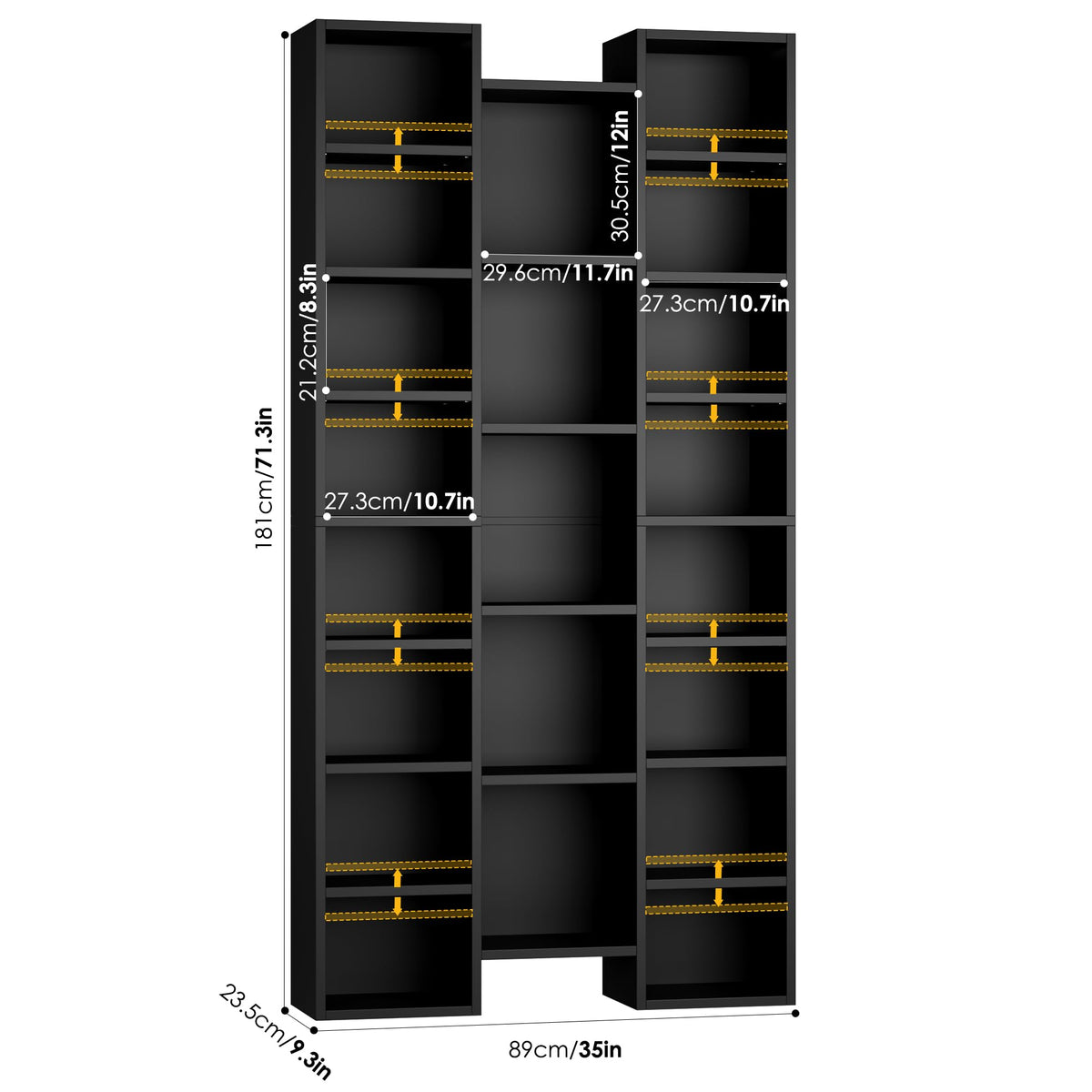 71'' H Black 21 Cube Bookshelf T927099