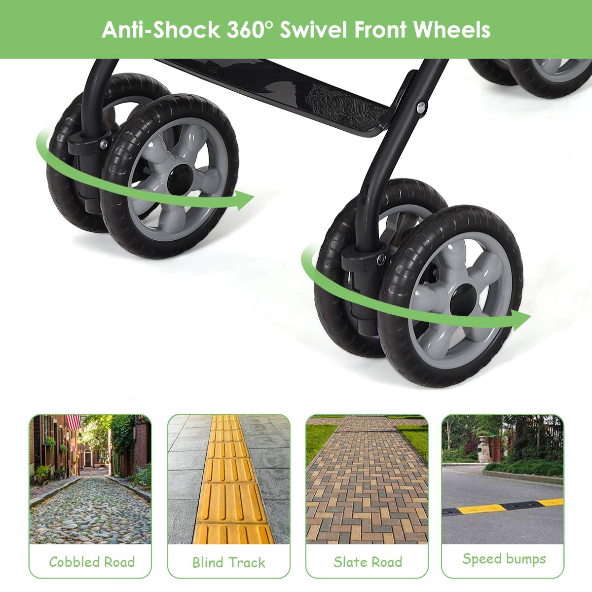Lightweight Compact Travel Stroller Green T444