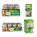 Glass Mason Jars, Pint Size 16 Ounce, Wide Mouth and Regular Mouth with Lids & Bands N164