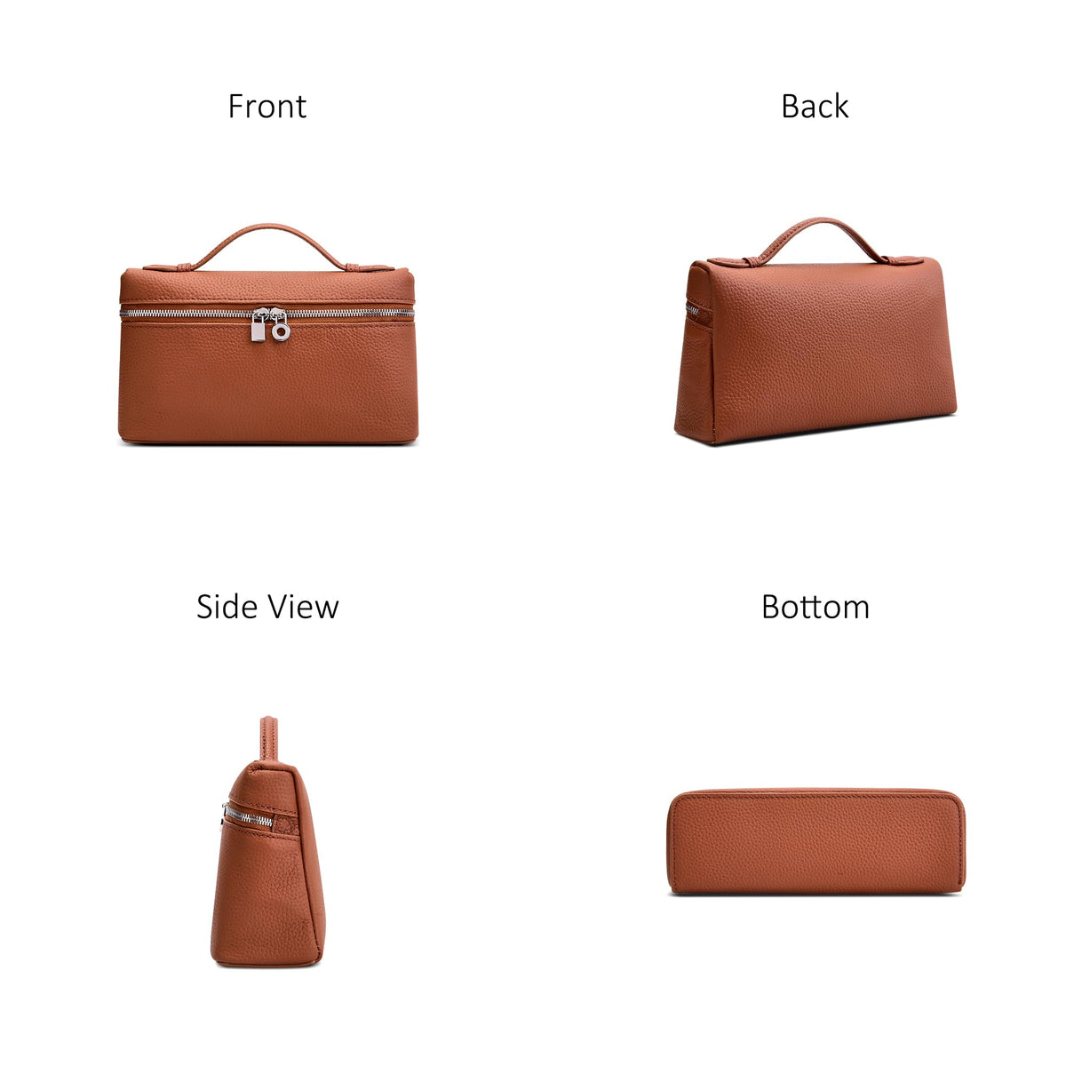 Small Genuine Leather Top-Handle Bag E3854