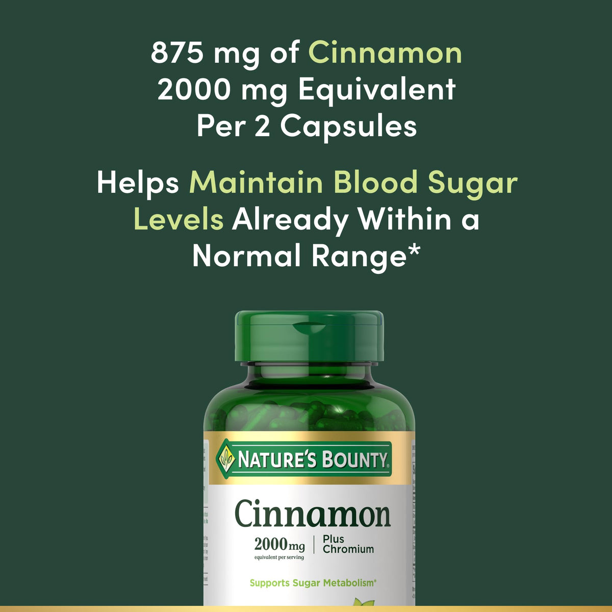 Cinnamon 2000mg Plus Chromium 60 Capsules D96584