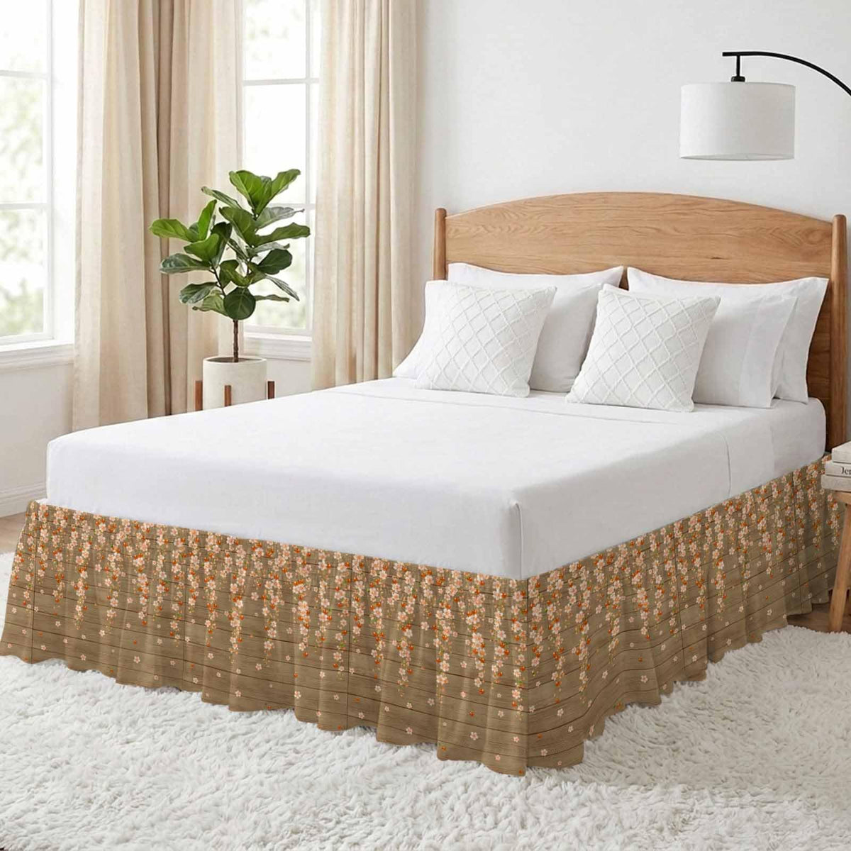Ruffle Wrap Around Bed Skirt California King 18" Drop W343