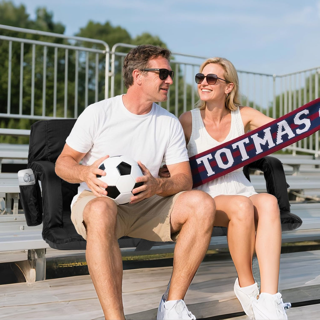 Stadium Seats with Back Support 2.5'' Thick Cushion 6 Adjustable Angle Bleacher Seat with Armrest U138