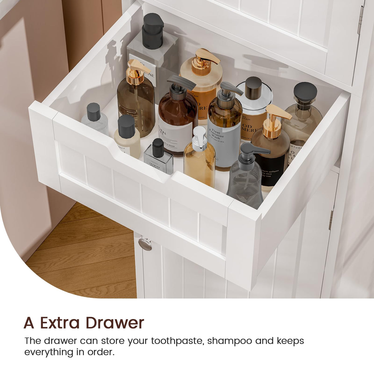 66.9" Tall Bathroom Storage Cabinet with 2 Doors & 1 Drawer W179