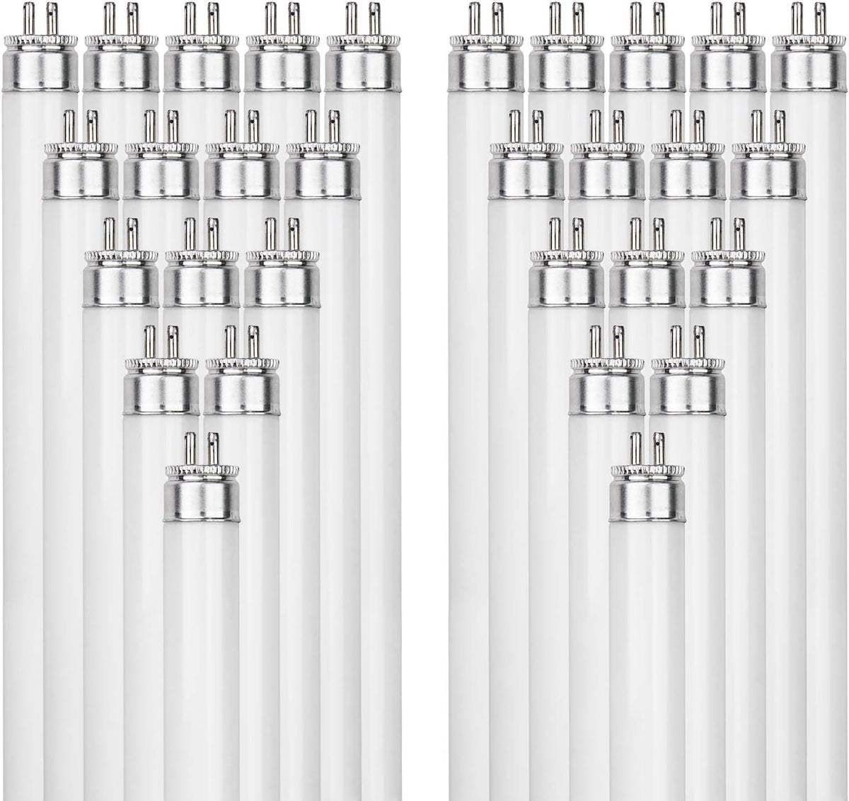 24 Inch T5 Fluorescent Bulb G5 Miniature Bipin Base High Output 1800 Lumens 3000K Soft White 24W Linear Tube Pack of 40 N434099