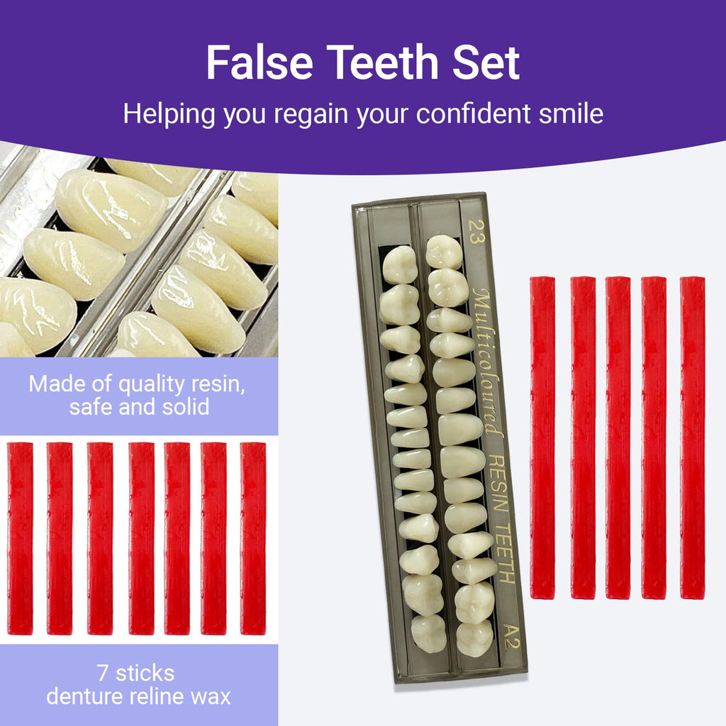 28 Pcs False Teeth Dentures Repair Kit C79988