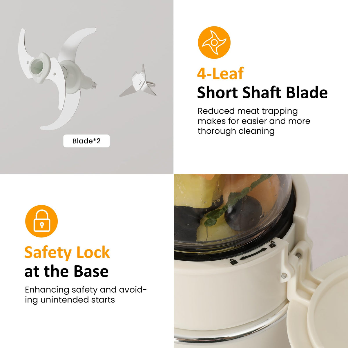 4-in-1 Electric Food Chopper & Small Food Processor M15245