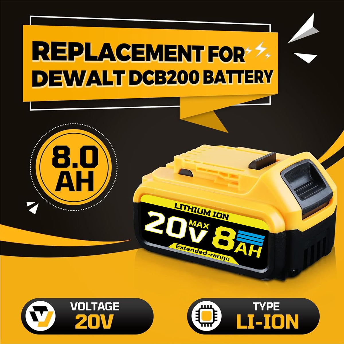 8.0Ah 20V Replacement Battery N3969