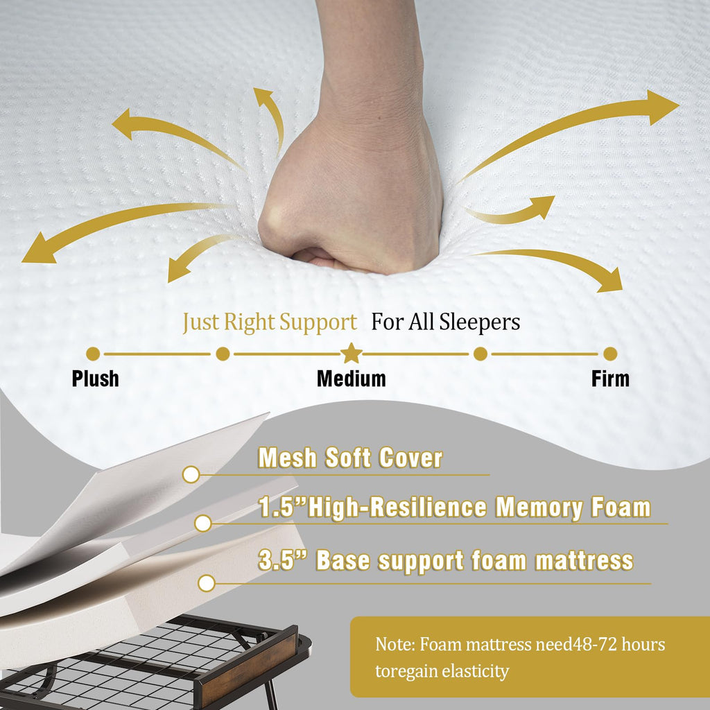 Folding Bed with 5" Mattress Cot Size P728