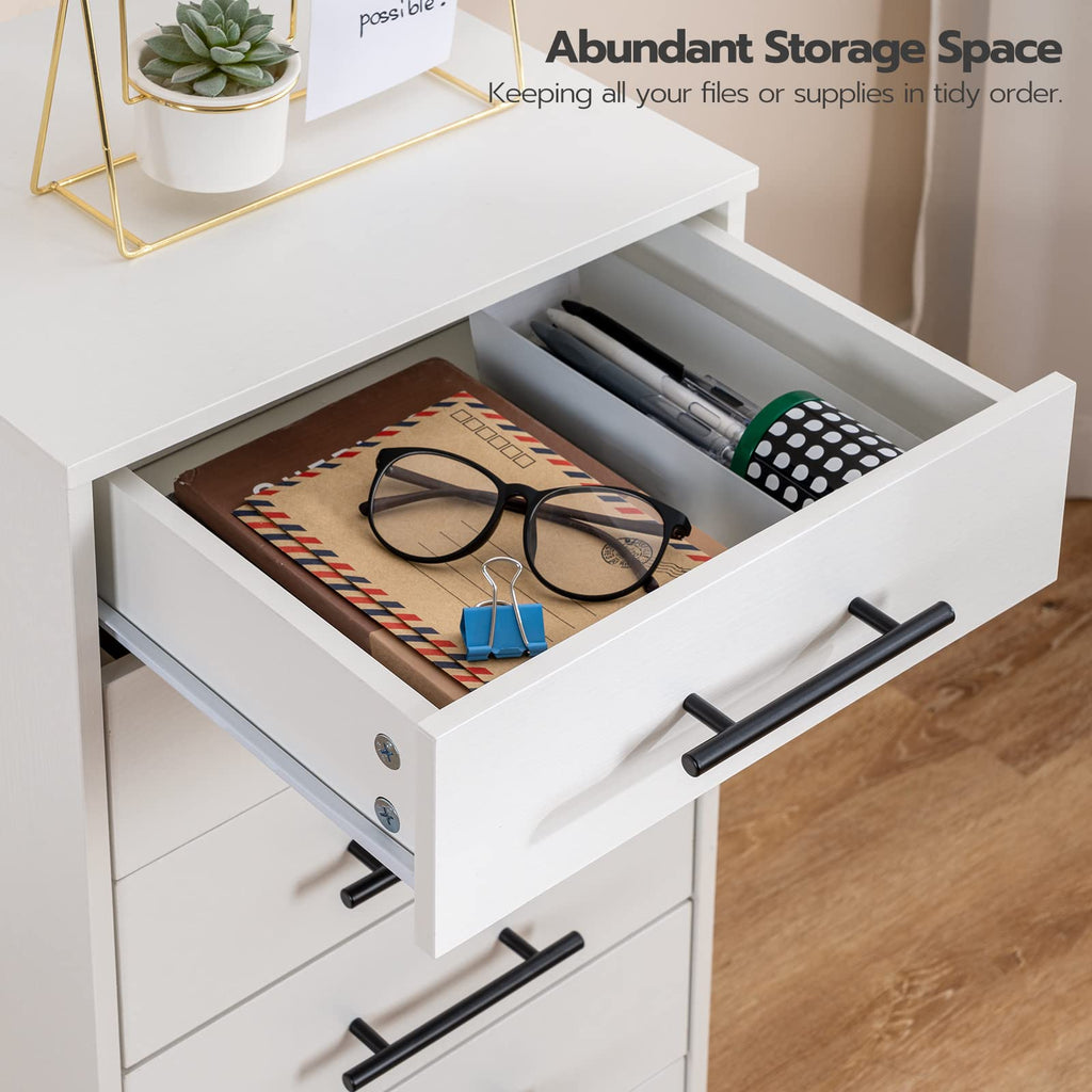 White 7 Drawer Wood File Cabinet I21266