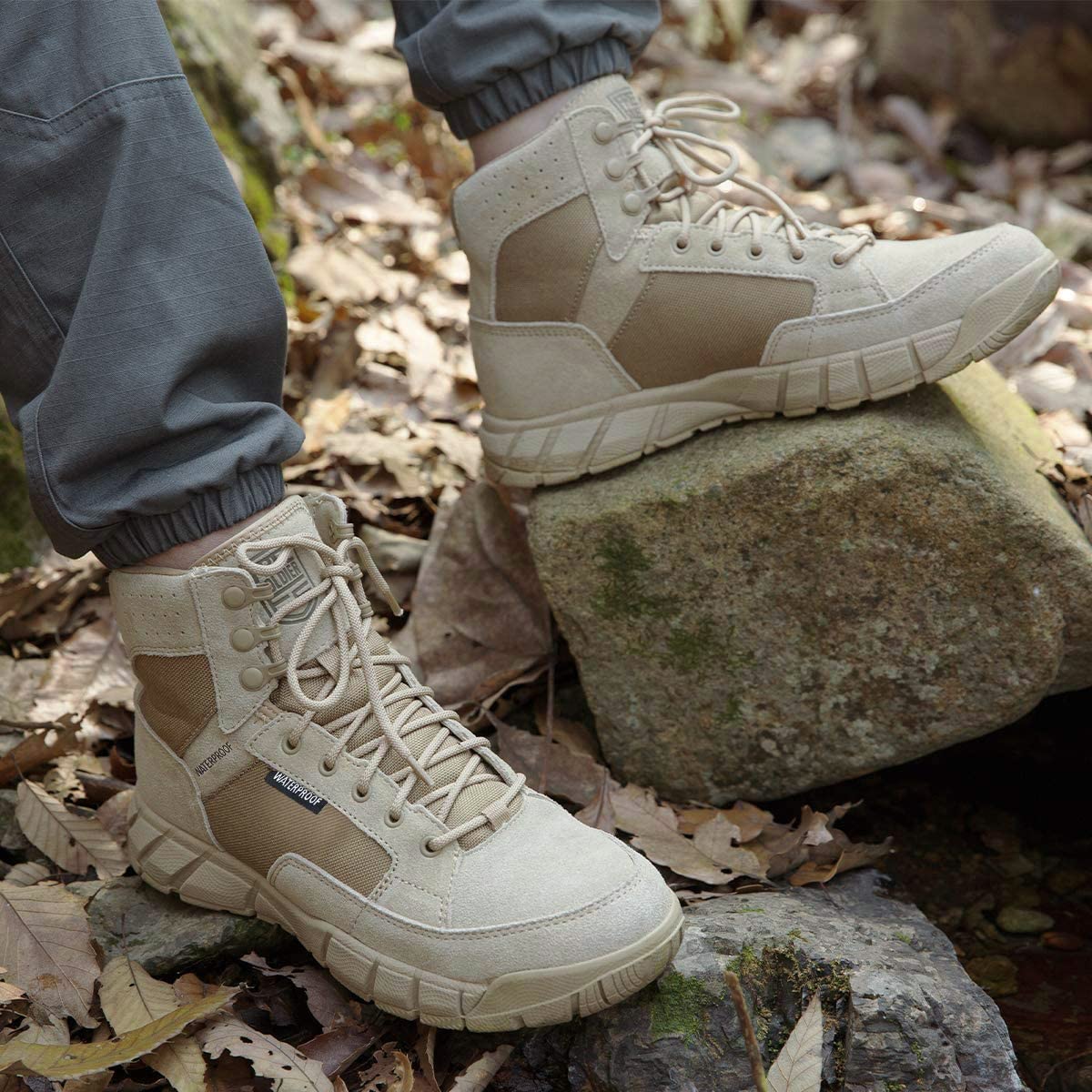 Men's 6 Inches Lightweight Waterproof Suede Leather Work Boots J540