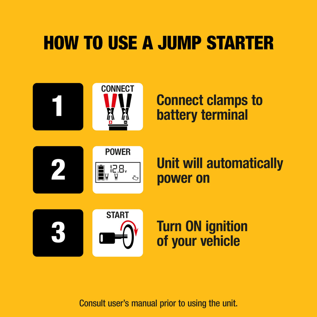 1600 Peak Amp Jump Starter with 120 PSI Air Inflator V730