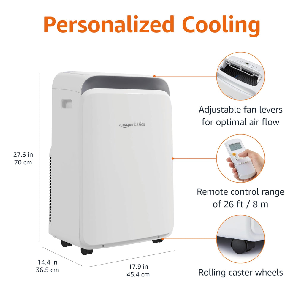 3-In-1 Portable Air Conditioner with Remote, 10000 BTU, White J4239