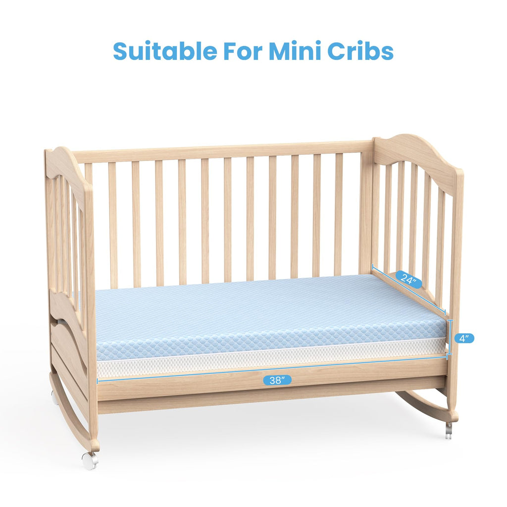 Mini Crib Mattress, 38x24x4 Inch Dual-Sided Gel Memory Foam J908