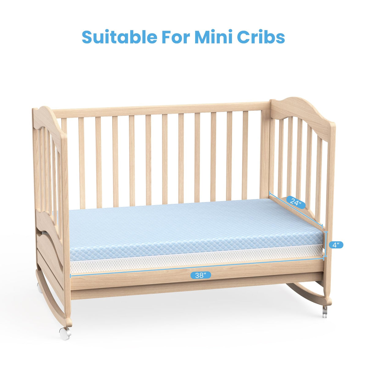 Mini Crib Mattress, 38x24x4 Inch Dual-Sided Gel Memory Foam J908