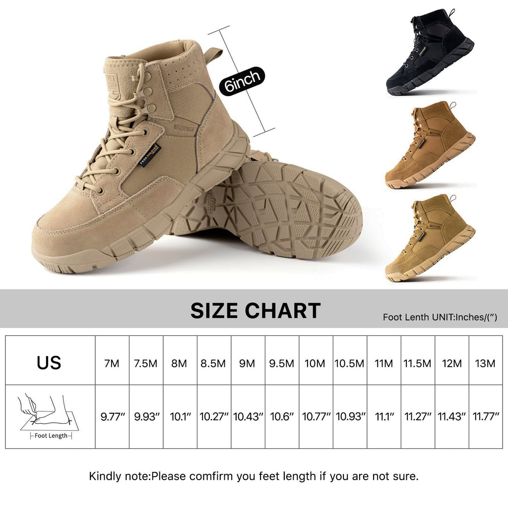 Men's 6 Inches Lightweight Waterproof Suede Leather Work Boots J540