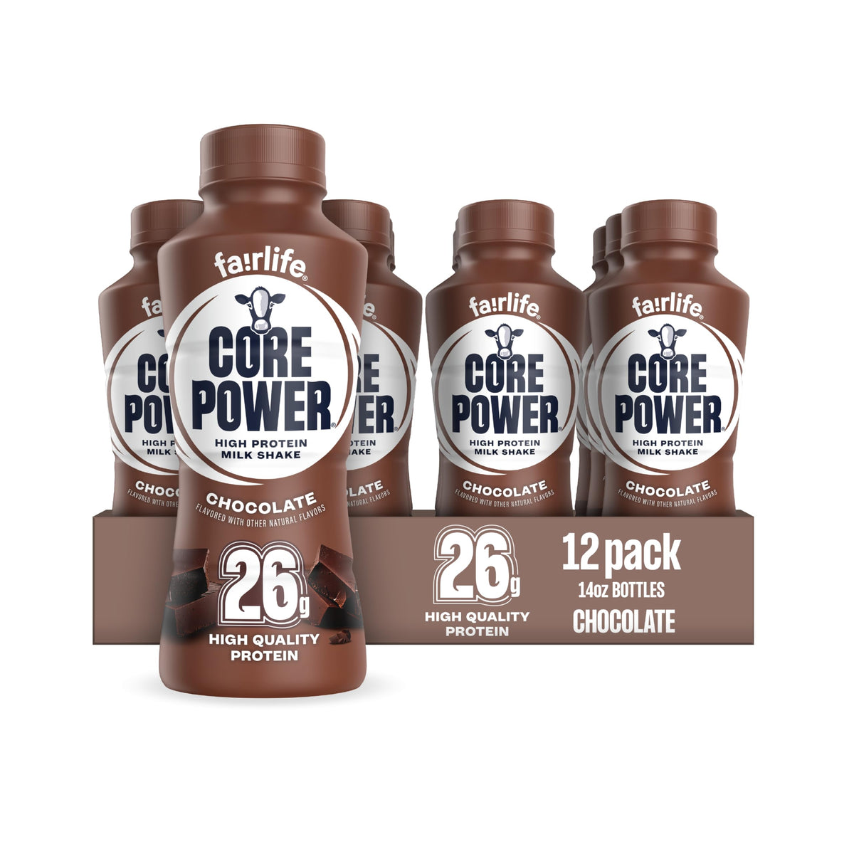 26g Protein Chocolate Milk Shakes 14 Fl Oz (Pack of 12) D347