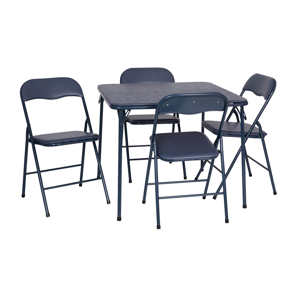 Navy Square Folding Card Table and Chairs Set E5673