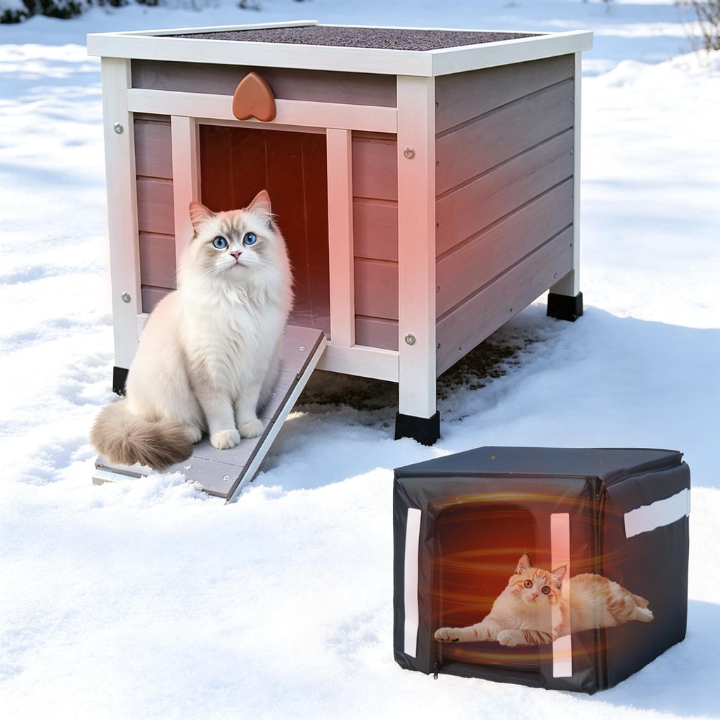 Insulated Outdoor Cat House with Liner Z713246