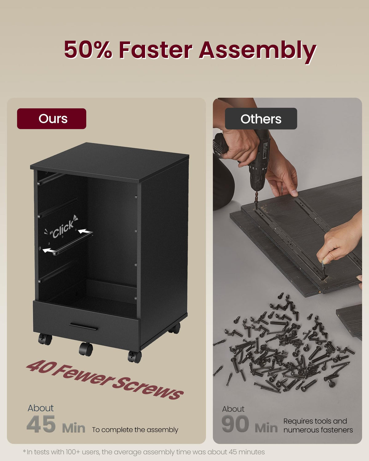 Mobile Pedestal Filing Cabinet with Wheels X19891