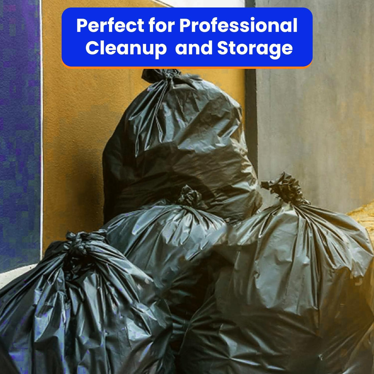 42 Gallon 32 Count Black 3 Mil Contractor Trash Bags T206