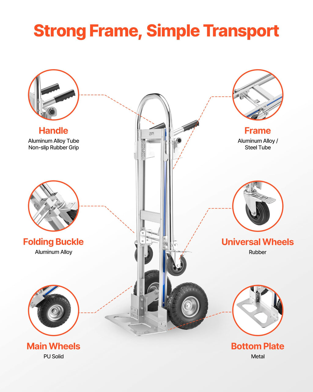 2 in 1 Convertible Hand Truck Dolly 1000 lbs X949
