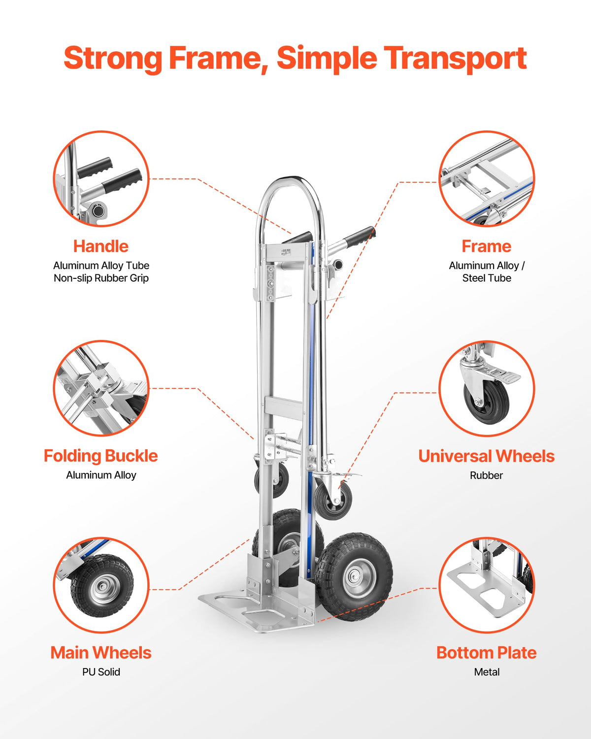 2 in 1 Convertible Hand Truck Dolly 1000 lbs X949