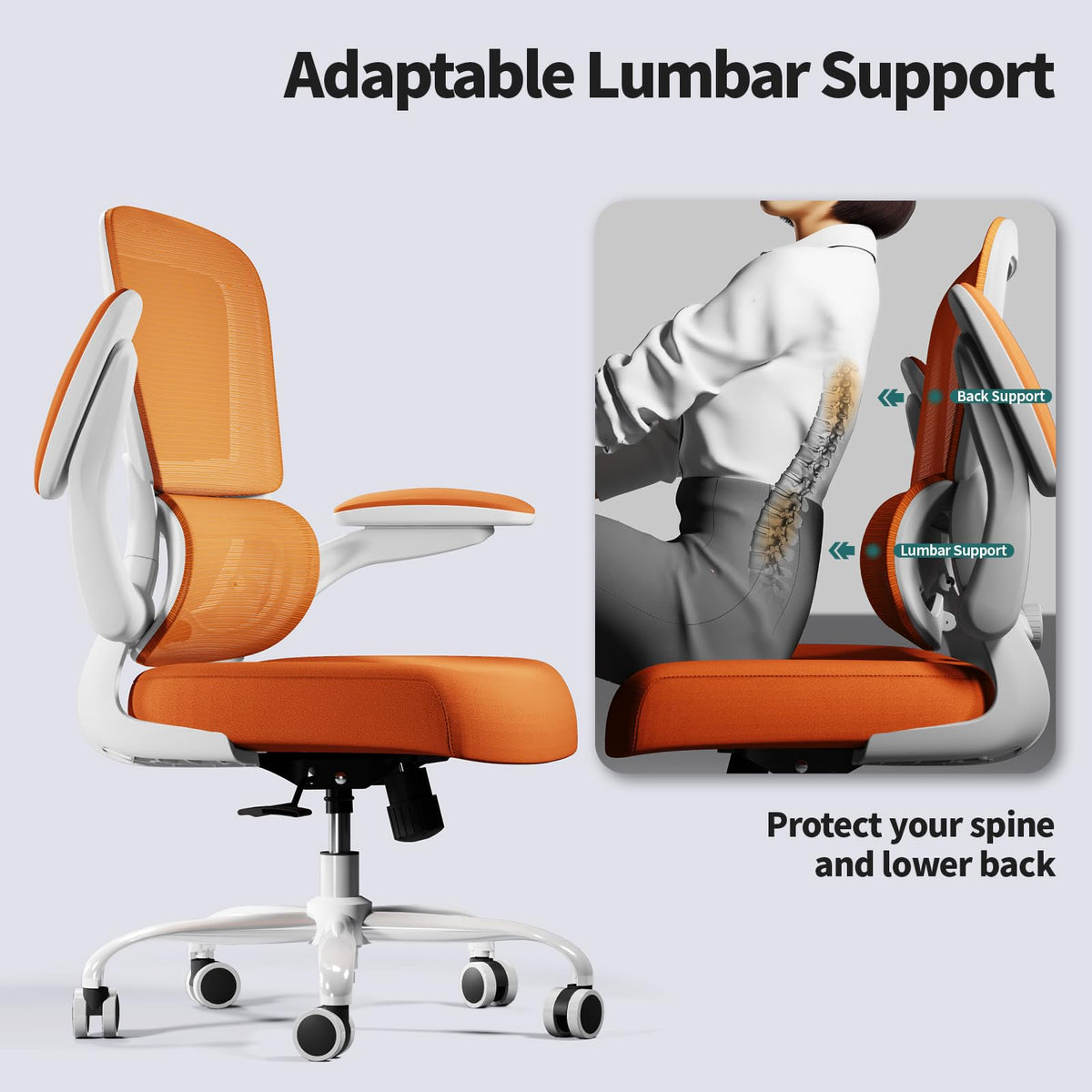 Orange Ergonomic Mesh Office Chair D1427