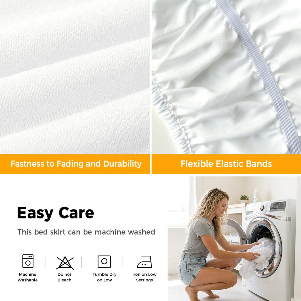 Ruffle Wrap Around Bed Skirt California King 18" Drop W343