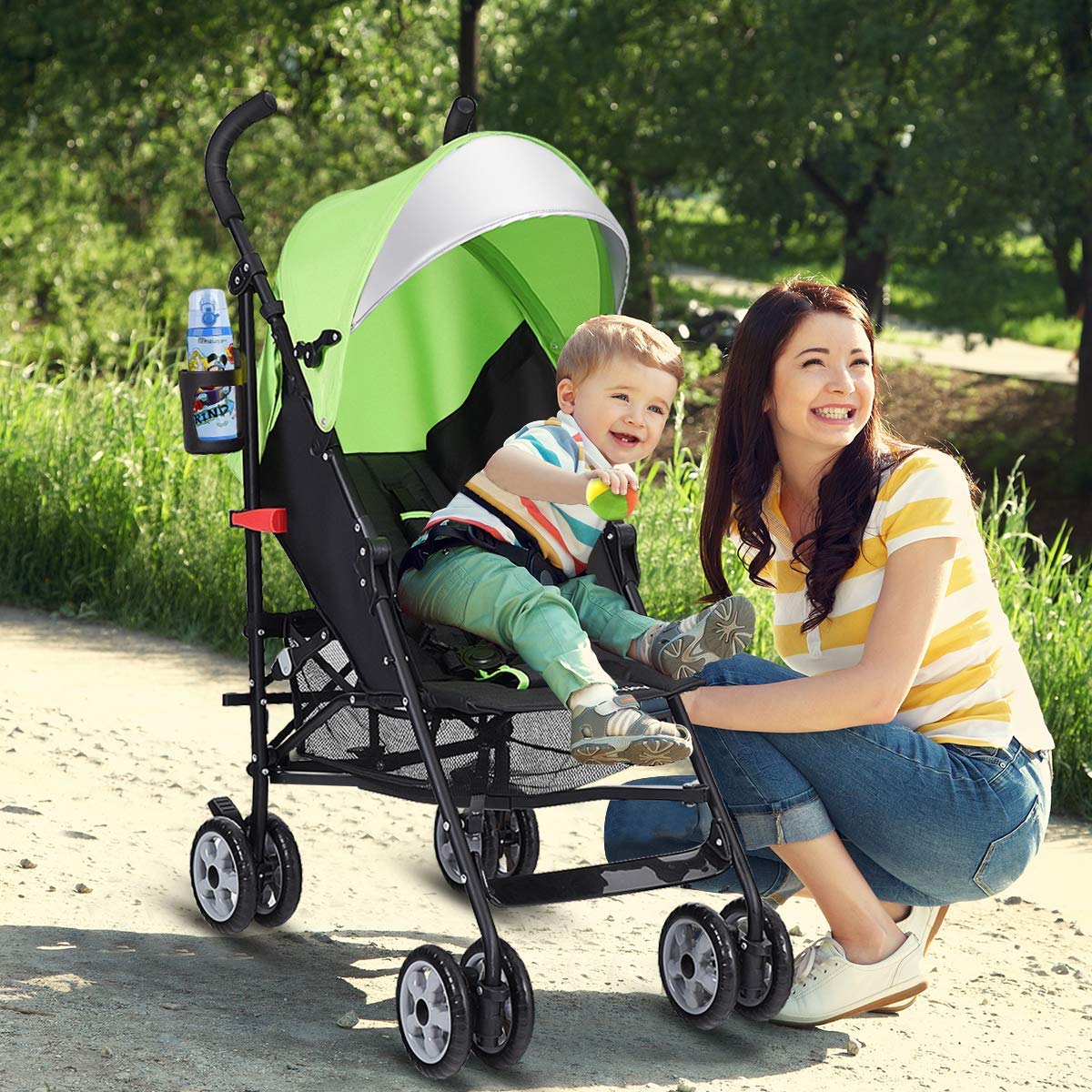 Lightweight Compact Travel Stroller Green T444