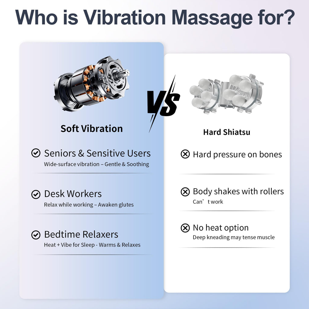 Vibration Back Massager with Heat, 8 Motor Massage Seat Cushion Y98009