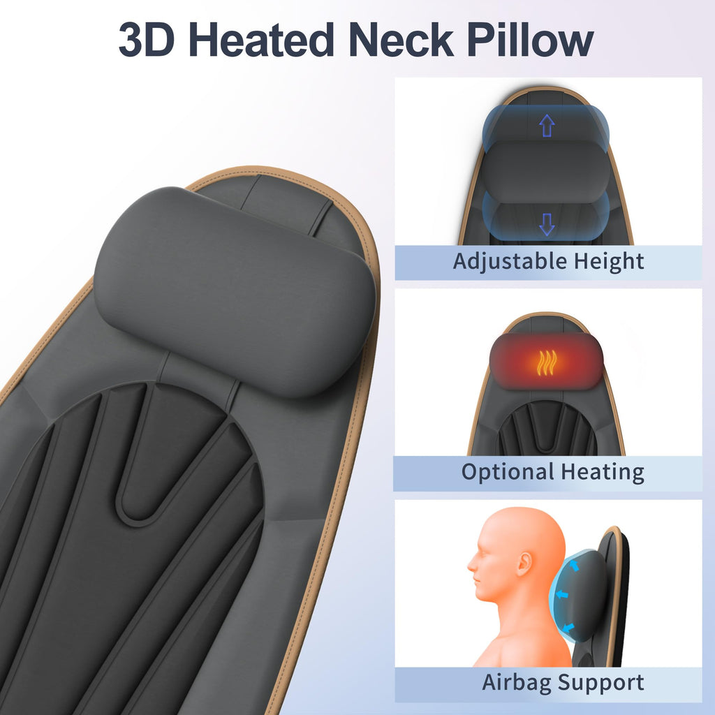 Vibration Back Massager with Heat, 8 Motor Massage Seat Cushion Y98009