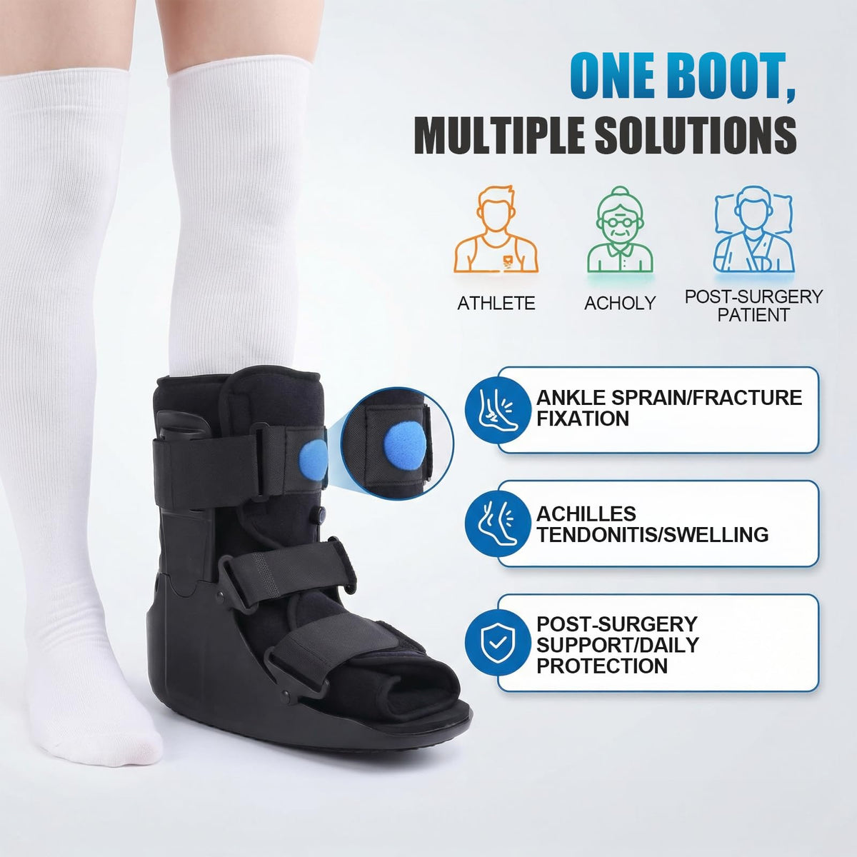 Inflatable Walker Fracture Boot with Replacement Sock Liner (Medium) E5630
