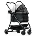 Black Foldable Pet Stroller with Detachable Carrier J285459