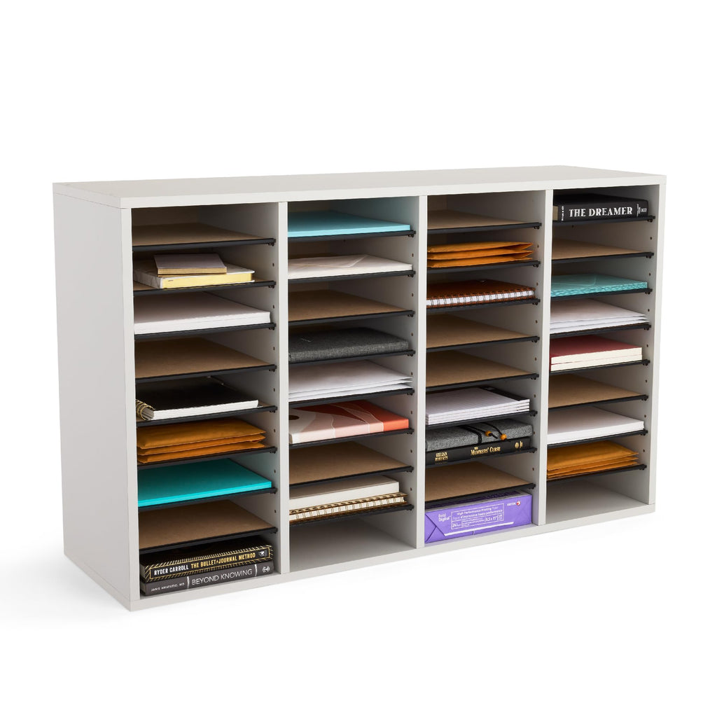 36 Compartments Wood Literature Organizer G659595