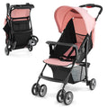Lightweight Compact Fold Stroller with Canopy & Storage Basket, Pink G7263