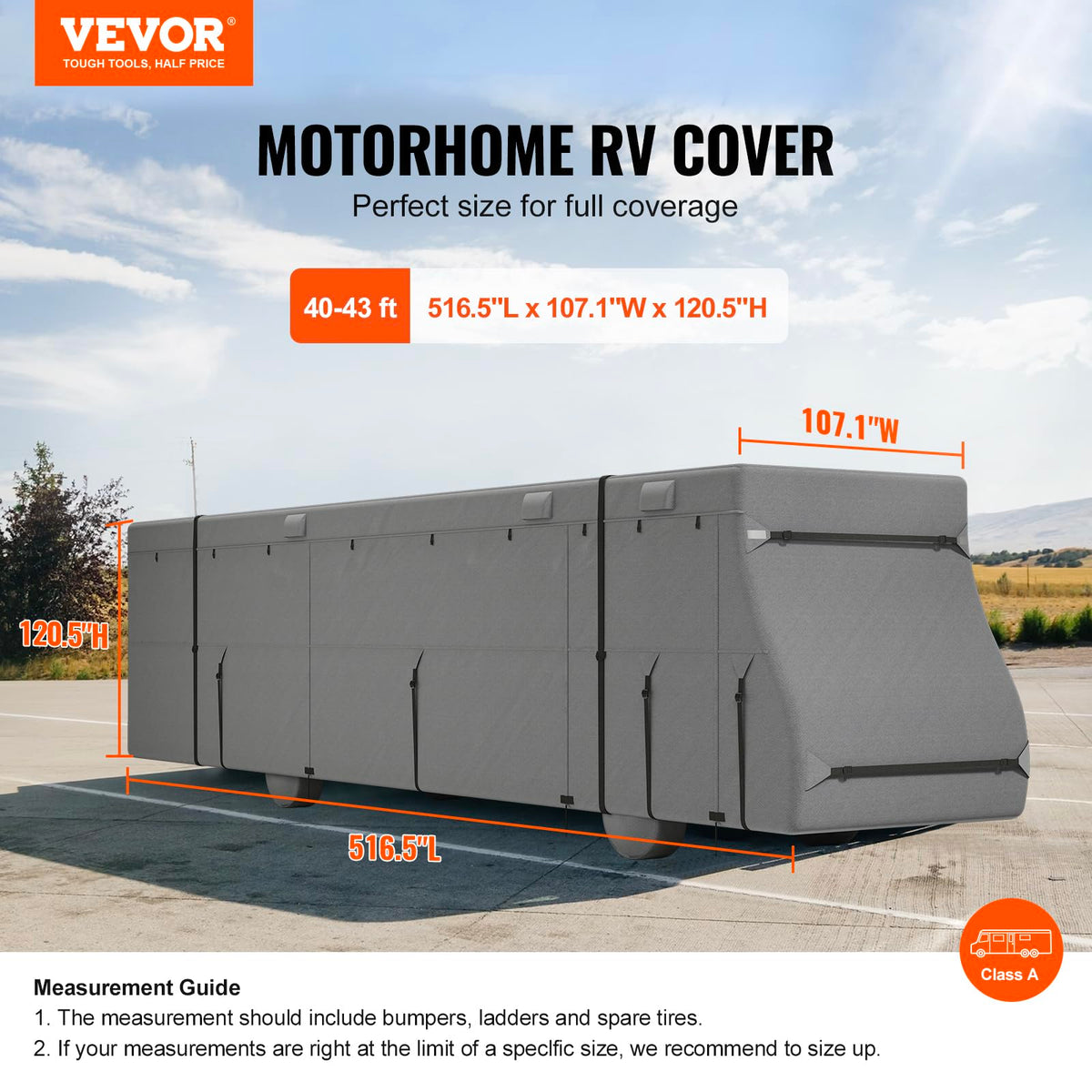 40-43 ft Non-Woven Fabric Waterproof RV Cover with Storage Bag F844