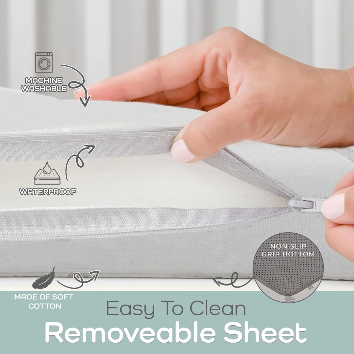 Pack and Play Mattress Topper 38" x 26" Trifold Foam Y9636