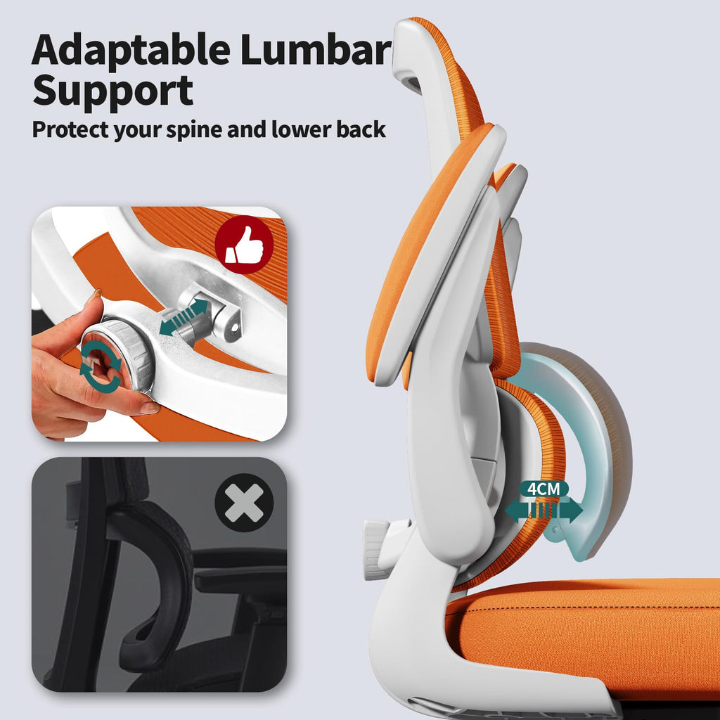 Orange Ergonomic Mesh Office Chair D1427