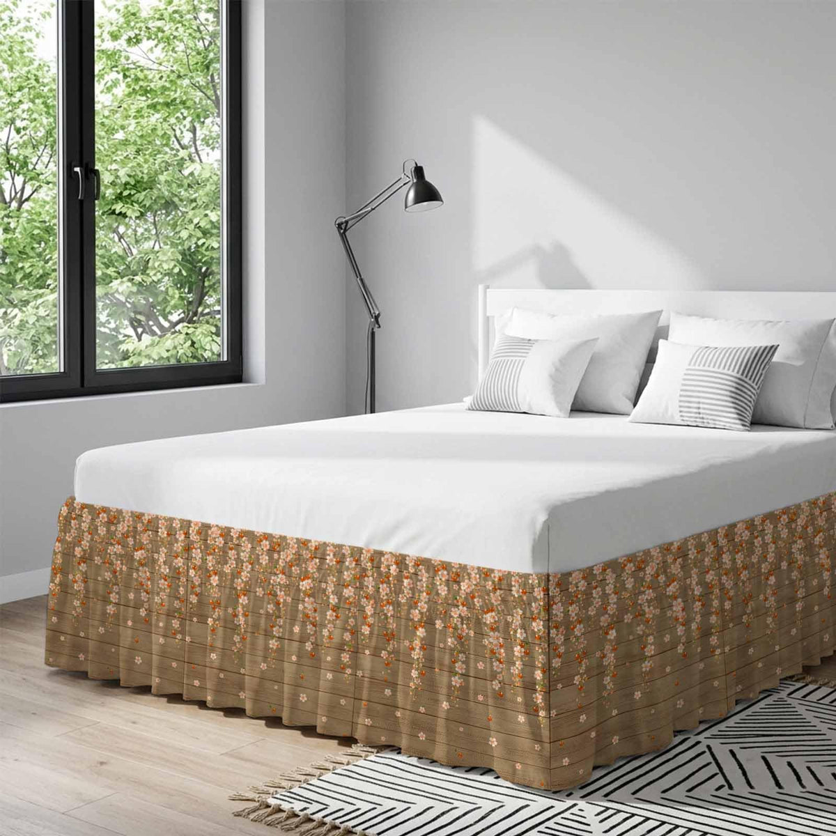 Ruffle Wrap Around Bed Skirt California King 18" Drop W343