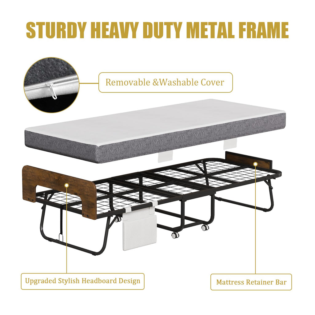 Folding Bed with 5" Mattress Cot Size P728