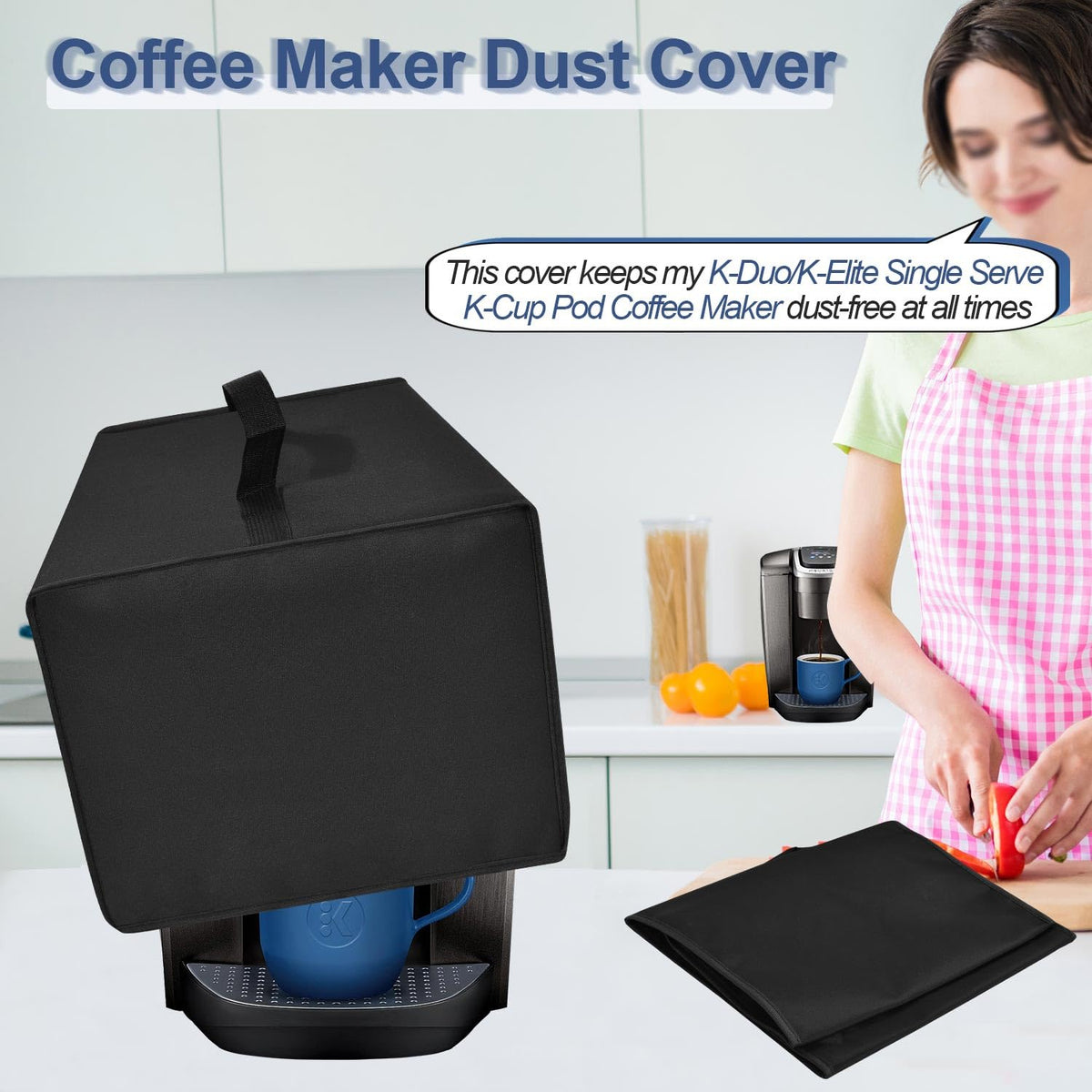 Black Coffee Maker Cover P7422