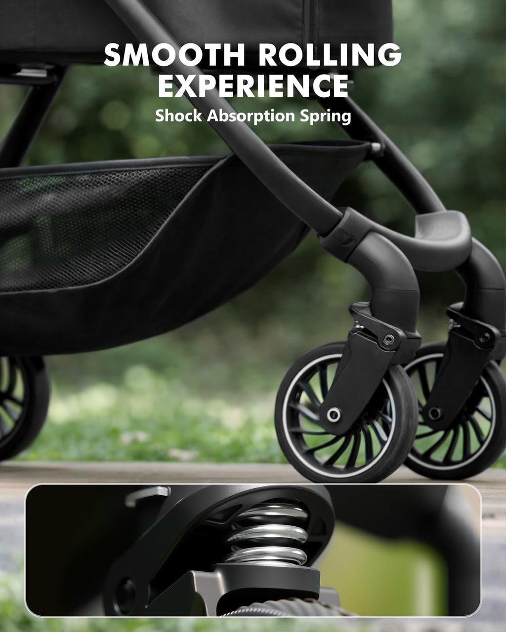 Black Foldable Pet Stroller with Detachable Carrier J285459