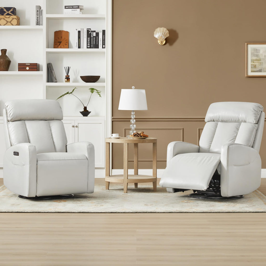 Genuine Leather Power Recliner Chair W196