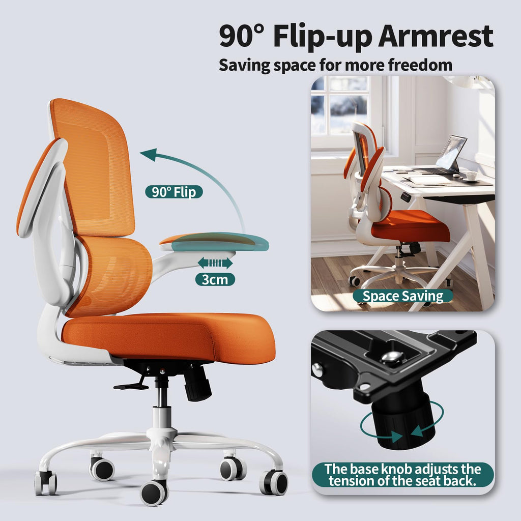 Orange Ergonomic Mesh Office Chair D1427