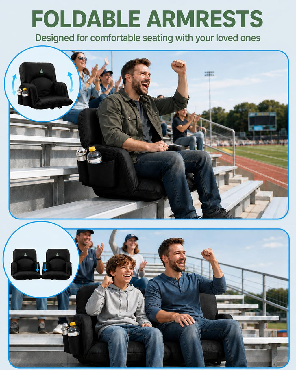 25" Wide Stadium Seats with Armrests & Back Support C697373