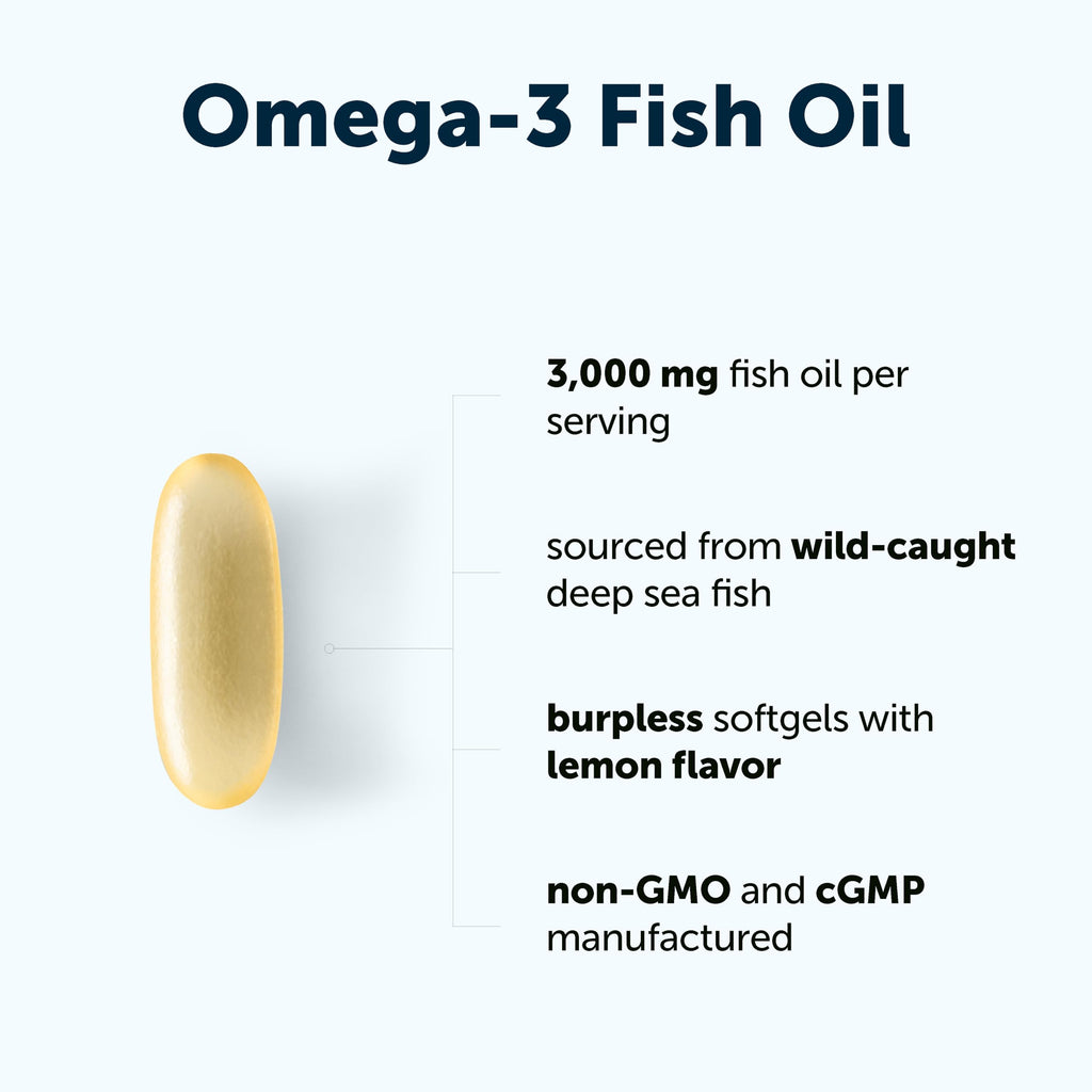 Omega 3 Fish Oil 3,000mg 240 Softgels Lemon Flavored EPA DHA U868931