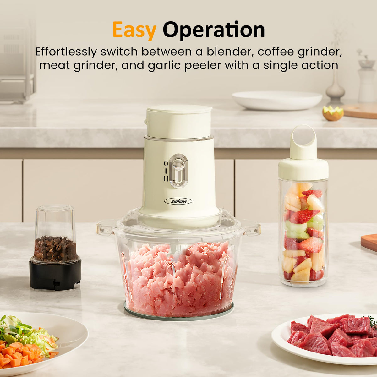 4-in-1 Electric Food Chopper & Small Food Processor M15245